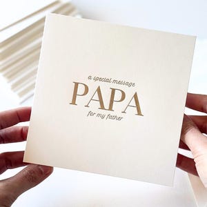 Papa Vater Luxus spezielle Nachrichtenkarte - spezielle Nachricht für Papa Vatertagskarte von Kindergeburtstagskarte Geschenk für Papa Vater der Braut