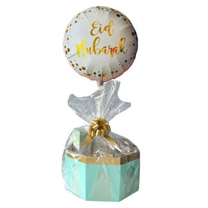 Eid Large Hamper Gift Box & Balloon - Personalised Gift Chocolate Set Eid Mubarak Pamper Box Hamper Gift Set Muslim Halal Hamper Basket