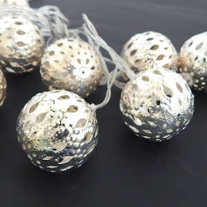 Lucine a sfera Argento - Luci natalizie a sfera da 1,6 m Luci in stile marocchino Decorazione Ramadan Decorazione Eid Decorazione festa Eid Regalo Eid Mubarak Ramadan