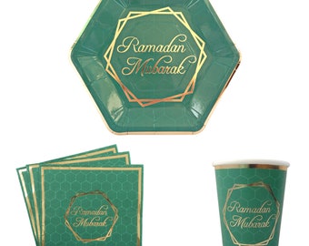 Ramadan Party Pack - Green & Gold | Ramadan Decorations | Ramadan Party | Ramadan Gifts | Ramadan Decor | Ramadan Mubarak | Ramadan Kareem