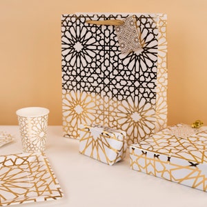 Geo Gold Gift Bag - Party Decorations Foiled Party Decor Geometric Party Bags Treat Party Favours Party Decorations Elegant Party Sign