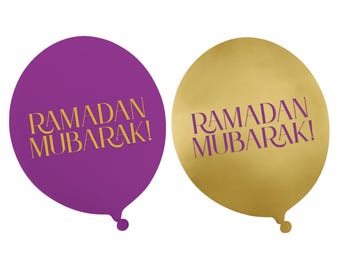 Ramadan Mubarak Party Luftballons 10er - Lila & Gold Iftar Party Luftballons Set Ramadan Dekorationen Islamische Dekoration Ramadan Mubarak Geschenk Ramadan