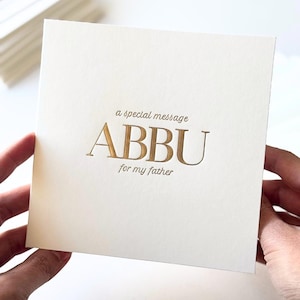 Abbu Father Luxury Special Message Card - Mensagem especial para o pai Cartão de dia dos pais do filho Cartão de aniversário Presente para o pai Pai da noiva