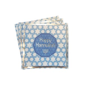 20 serviettes de table Happy Hanoucca - Bleues et argentées Décoration de Hanoucca Fête de Hanoucca Menorah de Hanoucca Cadeau de Hanoucca Cadeau de Hanoucca Pain challah
