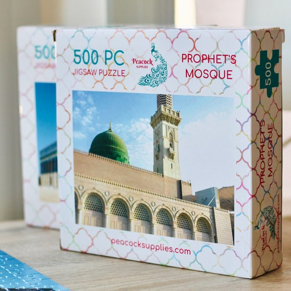 Prophet's Mosque Jigsaw Puzzle 500pcs - Kaaba Mosque Jigsaw Game Islamic Gifts for Muslim Kid Ramadan Eid Gift Idea Muslim Family Game Night