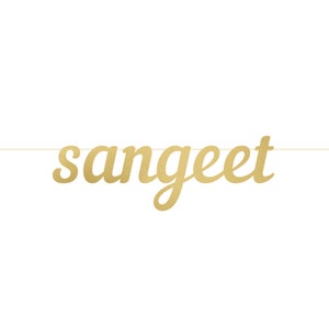 Sangeet Letter Banner - Set Decorations for Sangeet Decor and Dholki Gifts for Sangeet Party Mehndi Decor Set Confetti Metallic Calligraphy