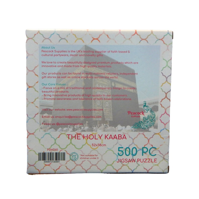 The Holy Kaaba Jigsaw Puzzle 500pcs Kaaba Mosque Jigsaw Game Islamic Gifts for Muslim Kids Ramadan Eid Gift Ideas Muslim Family Game Night
