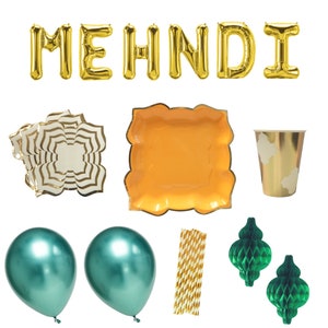 Party in a Box Mehndi - Party Decor Sangeet Decorations and Mayoun Decor for Mendhi Gifts for Desi Wedding Shaadi Decorations for Bridal