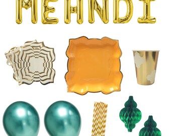 Fiesta en una caja Mehndi - Decoración para fiestas, decoraciones para Sangeet y decoración para Mayoun para regalos de Mehndi para bodas Desi, decoraciones para Shaadi para novias