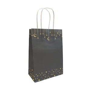 Moon & Stars Treat Bags 10pk - Treat Gift Bags Gold Crescent Moon Party Favour Umrah Mubarak Decor Hajj Mubarak Gift Bag Umrah Favour Baby