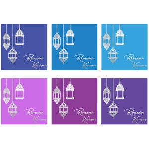 Ramadan Greeting Card 6pk - Evening Silver Foil Ramadan Cards Gifts Ramadan Decorations Islamic Decor Ramadan Mubarak Iftar Invitation