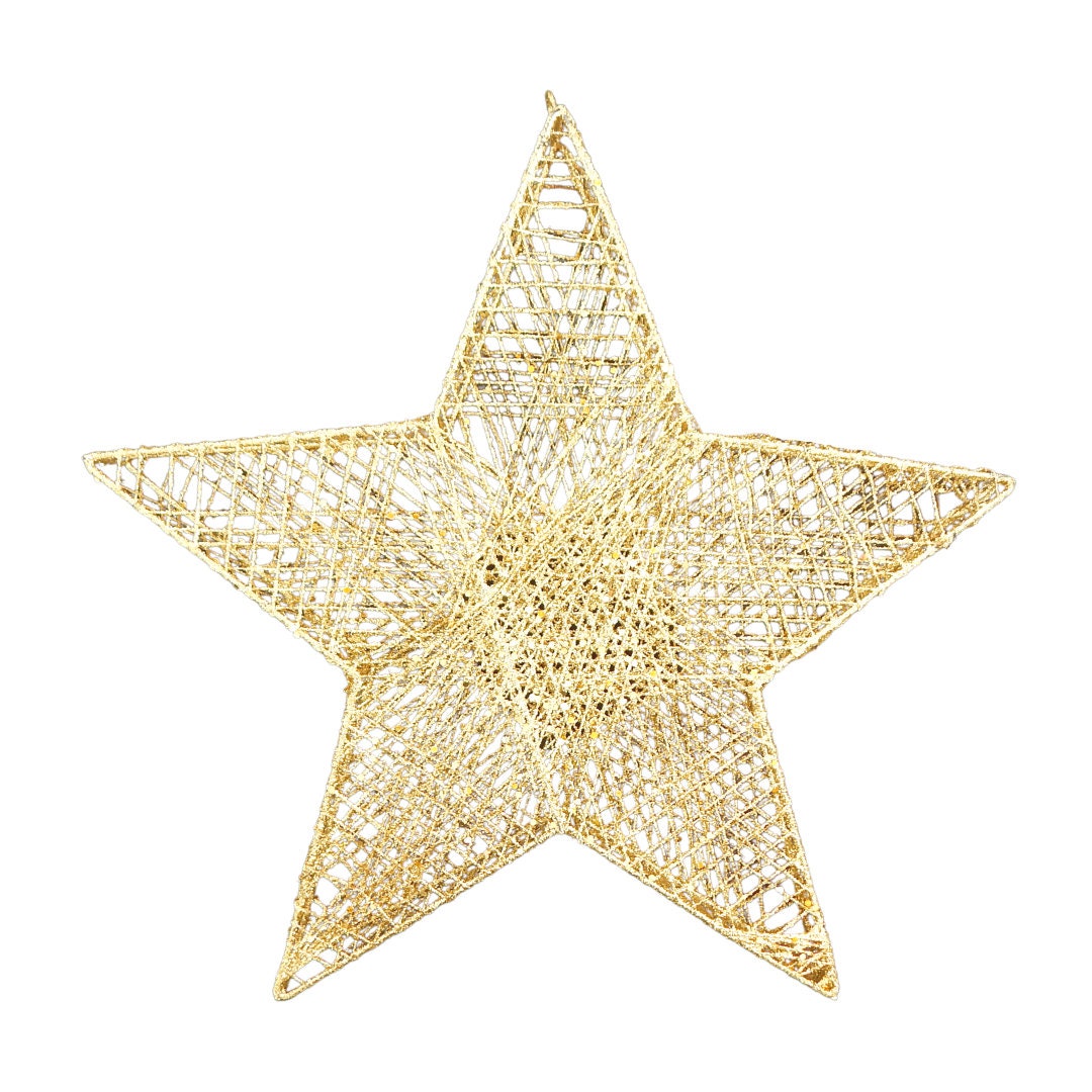 Spritz Large 30-Inch 3D Paper Star Hanging Decoration – Natural & Gold – 76cm