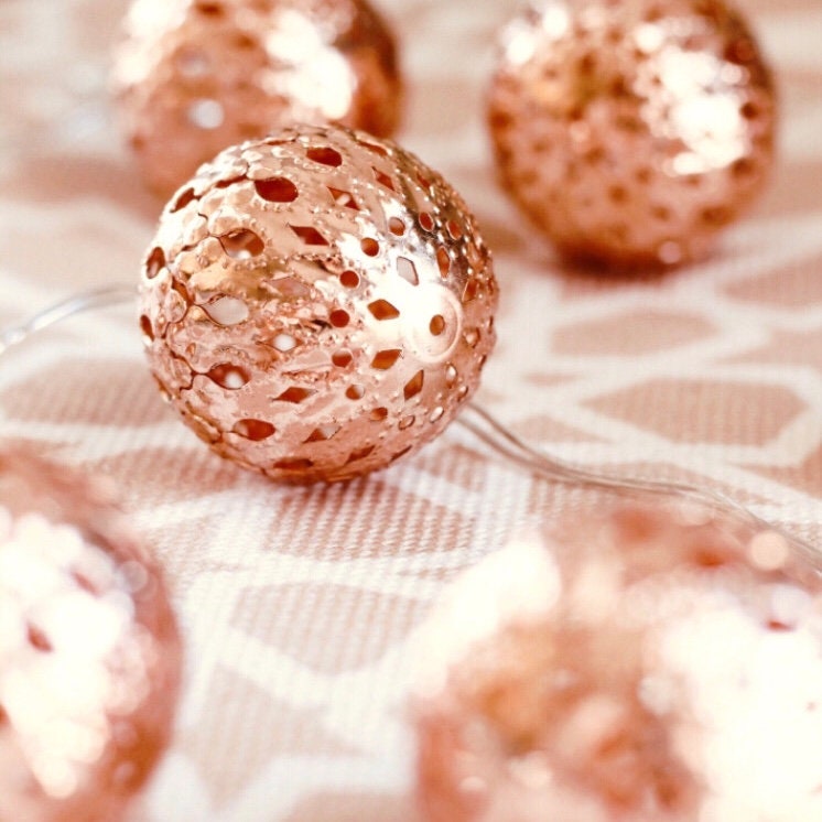Ball Fairy Lights Rose Gold Fairy Lights Etsy UK