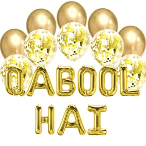 Balloon Bundle Qabool Hai - Gold Balloon Set Nikah Decor for Nikkah Party Set Dulhan Bridal Decor Engagement Party Wedding Gift for Bride