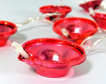 Diya Fairy Lights - Red Diwali Decorations Diya Diwali Gifts Diwali Decor Diwali Party Diwali Sign Colour Festival of Lights Diwali Hamper