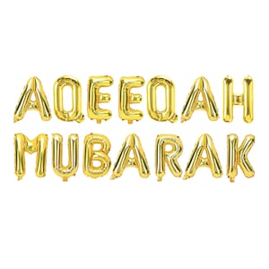 Aqeeqah Mubarak Foil Balloons - Conjunto de decoração de balões de festa Novos presentes para bebês Novo presente muçulmano para chá de bebê para decoração Aqeeqah Novo bebê Aqiqah Decor