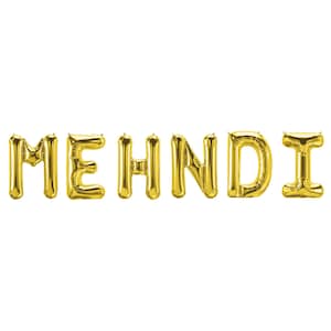 Mehndi Foil Balloons - Set Mehndi Party Decor Sangeet Decorations & Mayoun Decor for Mendhi Gifts for Desi Wedding Shaadi Decorations Bridal