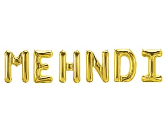 Globos de aluminio Mehndi – Set Mehndi Party Decor Sangeet Decoraciones y Mayoun Decoración para Mendhi Regalos para Desi Wedding Shaadi Decoraciones Nupcial