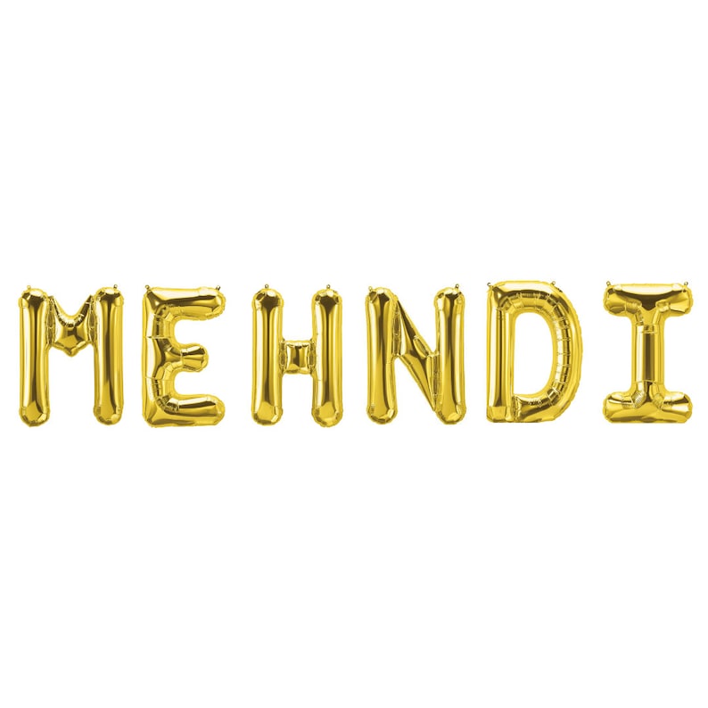 Mehndi Foil Balloons Set Mehndi Party Decor Sangeet Decorations and Mayoun Decor for Mendhi Gifts for Desi Wedding Shaadi Decorations Bridal