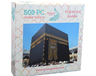 The Holy Kaaba Jigsaw Puzzle 500pcs - Kaaba Mosque Jigsaw Game Islamic Gifts for Muslim Kids Ramadan Eid Gift Ideas Muslim Family Game Night