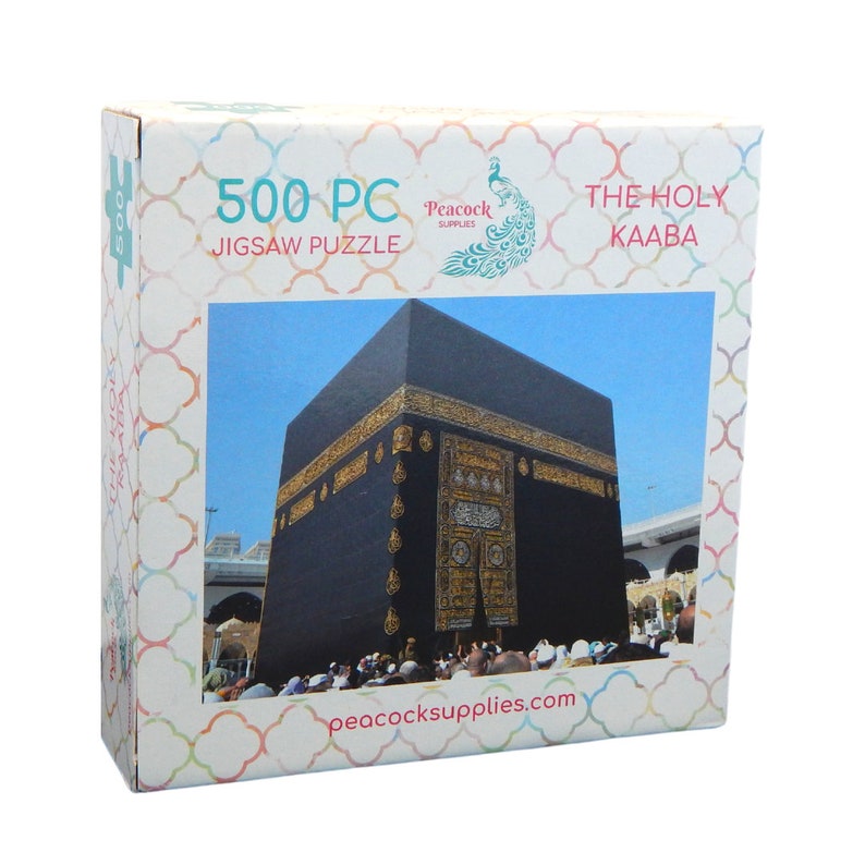 The Holy Kaaba Jigsaw Puzzle 500pcs Kaaba Mosque Jigsaw Game Islamic Gifts for Muslim Kids Ramadan Eid Gift Ideas Muslim Family Game Night