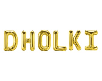 Dholki Foil Balloons - Mehndi Party Decor Sangeet Decorations & Mayoun Decor for Mendhi Gifts for Desi Wedding Shaadi Decorations for Bridal