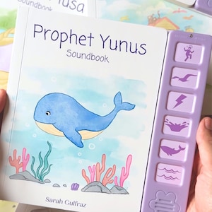 Profeet Yunus Sound Book - Moslim kinderen Eid cadeau-idee voor nieuwe moslim baby Aqeeqah cadeau Islamitische boekcadeaus voor moslim kind Ramadan cadeau Jona afbeelding 1