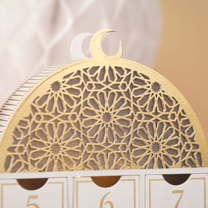 Ramadan Wooden Countdown Calendar Mosque Advent Calendar Ramadan Decor Ramadan Gifts Ramadan Planner Ramadan Decorations image 4