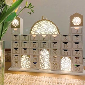 Ramadan Wooden Countdown Calendar Mosque Ramadan Advent Calendar With Lights Ramadan Decor Ramadan Gift Ramadan Planner Ramadan Decorations