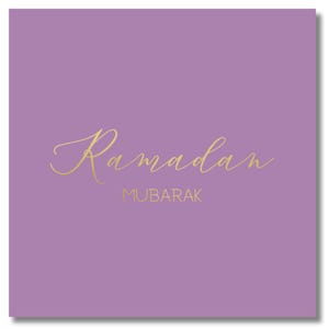 Cartão de felicitações de luxo com folha de ouro do Ramadã - Cartões de presente roxos do Ramadã Decorações do Ramadã Kareem Decoração islâmica Convite para Iftar do Ramadã Mubarak