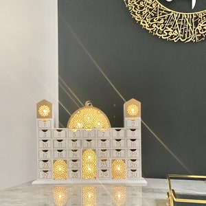 Ramadan Wooden Countdown Calendar Mosque Advent Calendar Ramadan Decor Ramadan Gifts Ramadan Planner Ramadan Decorations image 7