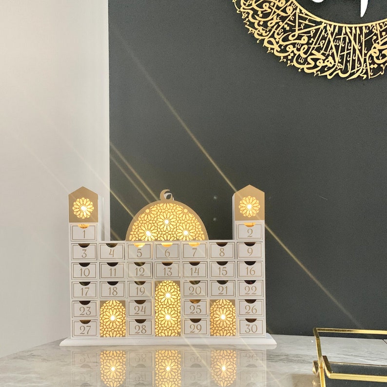 Ramadan Wooden Countdown Calendar Mosque Ramadan Advent Calendar With Lights Ramadan Decor Ramadan Gift Ramadan Planner Ramadan Decorations