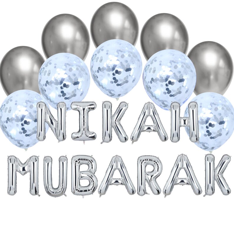 Balloon Bundle Nikah Mubarak Decorations Engagement Party Set Nikah Decor for Nikkah Party Bridal Decor Wedding Gift for Bride and Groom