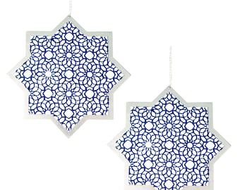 Wisząca gwiazda i łańcuch 2 szt. - Geo Design Geo Decor Wisząca ozdoba na imprezę Geometryczna torba na przyjęcie Upominek na przyjęcie Dekoracja na imprezę