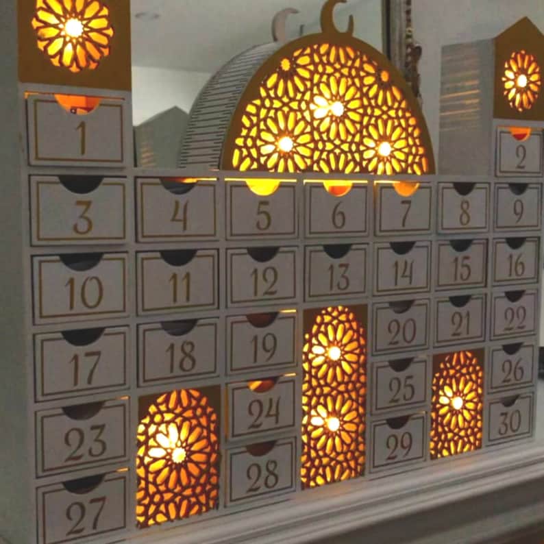 Ramadan Wooden Countdown Calendar Mosque Ramadan Advent Calendar With Lights Ramadan Decor Ramadan Gift Ramadan Planner Ramadan Decorations