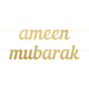 Ameen Mubarak Carta Banner - Alcorão Ameen Mubarak Decoração de festa Conjunto de festa Bismillah Party Qaidah Party Alcorão Conclusão Presente islâmico Ameen