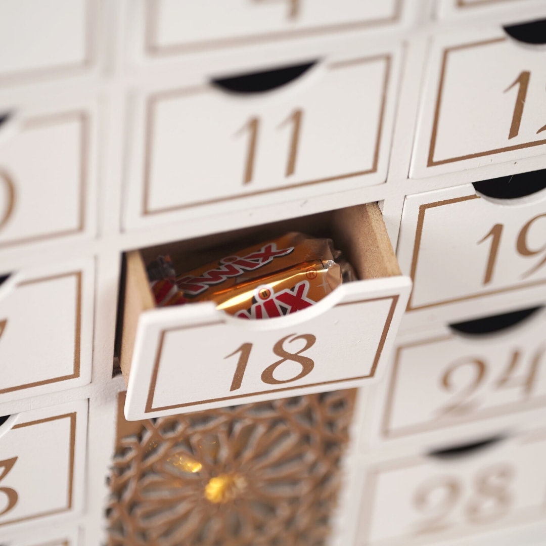 Calendario Dell’Avvento In Legno Per Ramadan – Castello, Conto Alla Rovescia 30 Giorni, Decorazione Rustica Per Casa