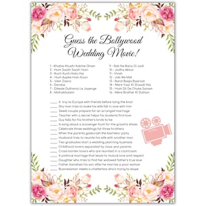 Guess The Bollywood Movie Game 10pk - Bridal Game Set Wedding Games for Bridal Shower Team Bride Bollywood Party Dulhan Gifts for Bridesmaid