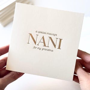 Nani Grandma Luxury Special Message Card - Message spécial pour grand-mère maternelle Carte de petit-enfant Carte d'anniversaire Cadeaux pour grand-mère