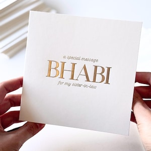 Belle-soeur Bhabi, belle-sœur, carte à message spéciale, message spécial pour ma belle-sœur, carte pour sœur, message, carte d'anniversaire, cadeau pour sœur