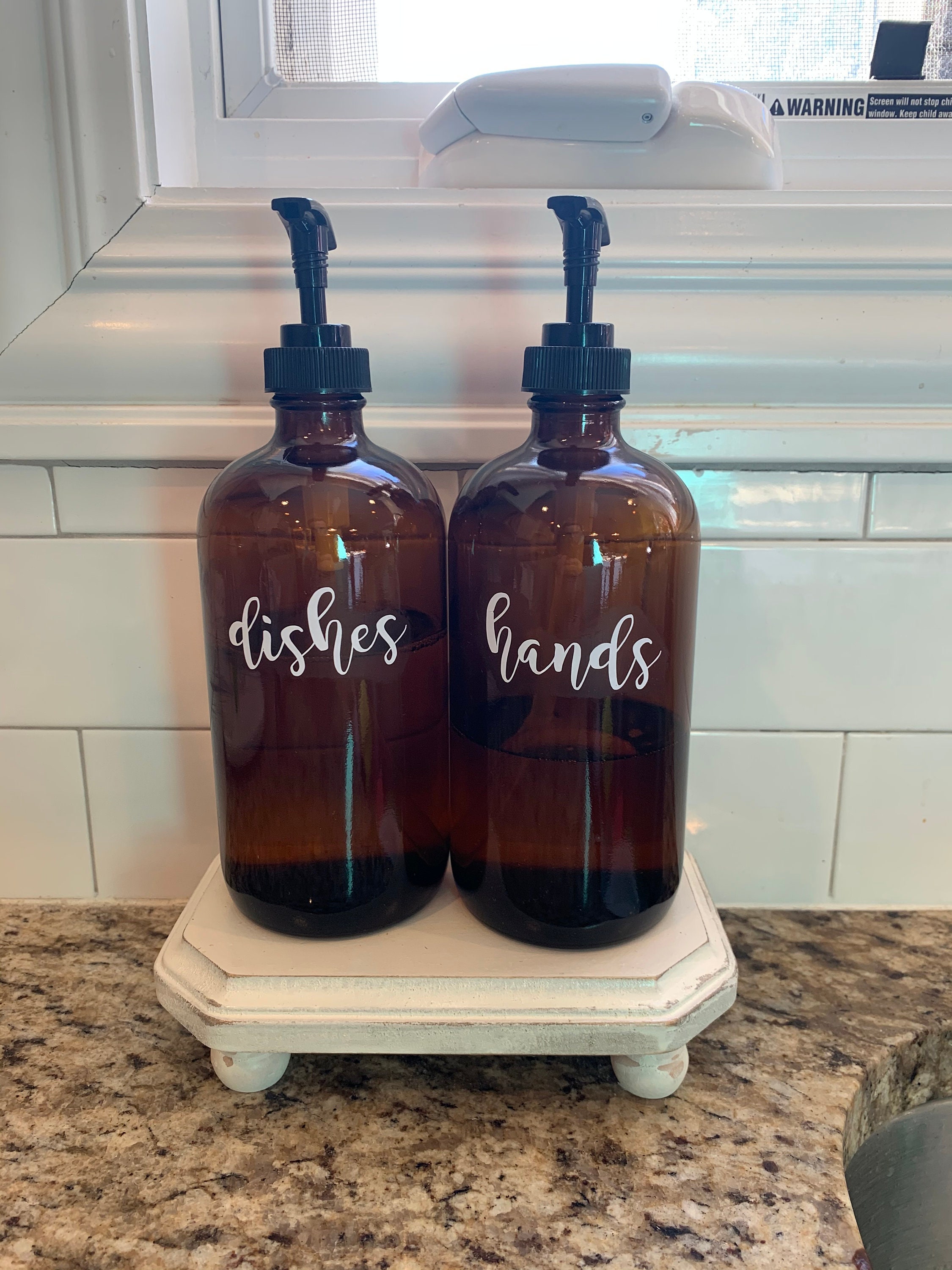 Amber Bottles Hand and Dish Soap Soap Bottles Kitchen Etsy