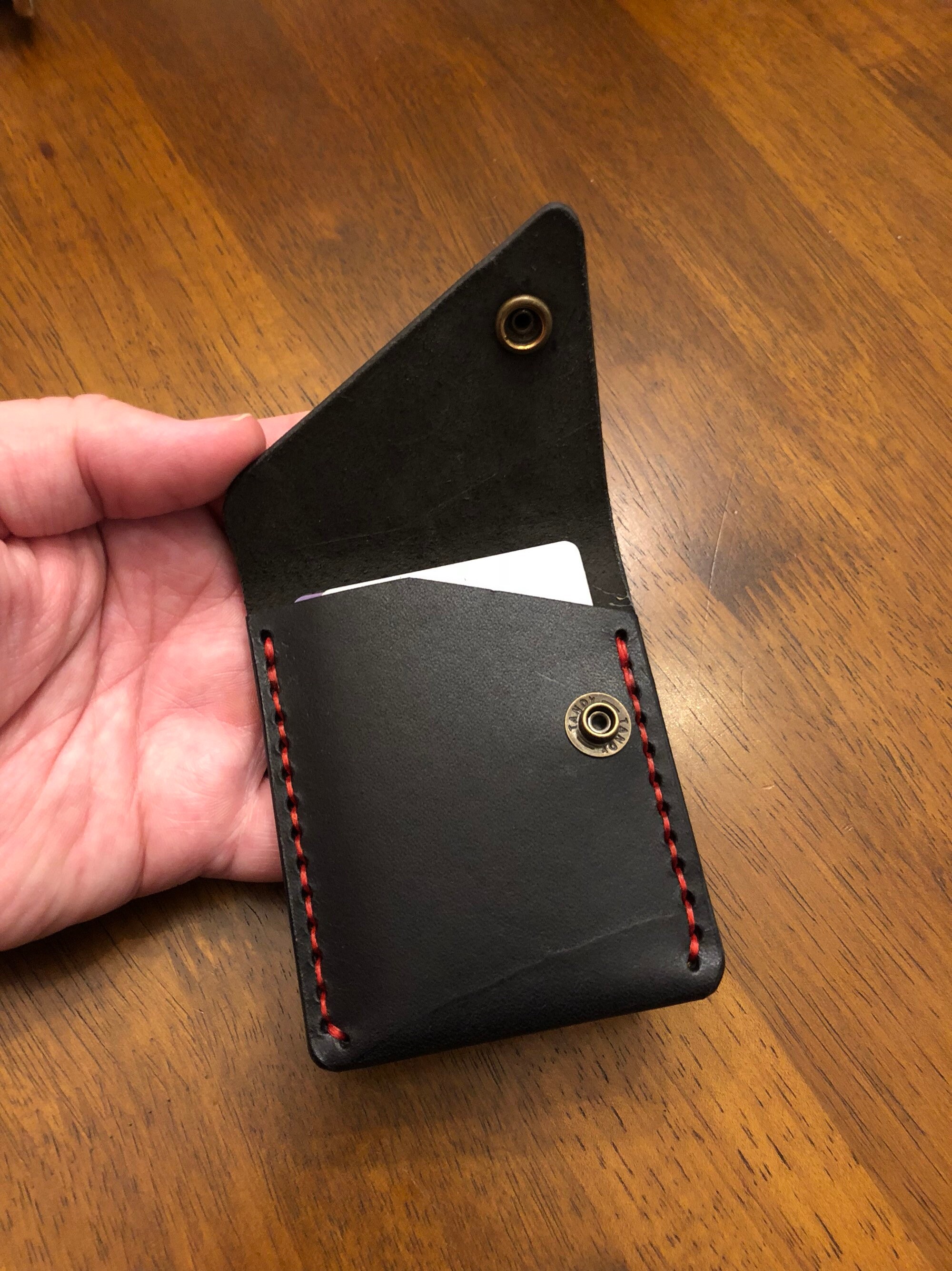 Leather Snap Wallet Etsy