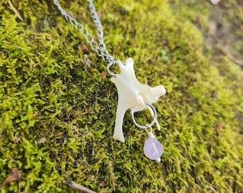 Ketting konijn wervelbeen met amethist