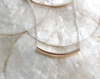 Ariel layering necklace, 17 1/2 inches adjustable necklace, sterling silver, simple modern necklace