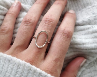 Alice sterling silver ring, handmade ring, hammered ring, statement ring