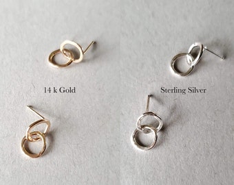 Linked to You Earring, 14k gold or sterling silver, dangle earring, handmade earrings