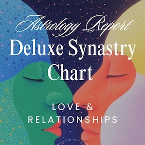 Relatório de Astrologia | Mapa de Sinastria Deluxe para Amor e Relacionamentos | Relatório de Design Humano e Numerologia Incluso