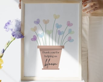 Teacher Appreciation Gift Fingerprint Art - Gift for Teacher - End of Year Printable