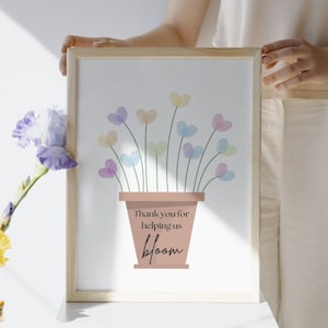 Teacher Appreciation Gift Fingerprint Art - Gift for Teacher - End of Year Printable