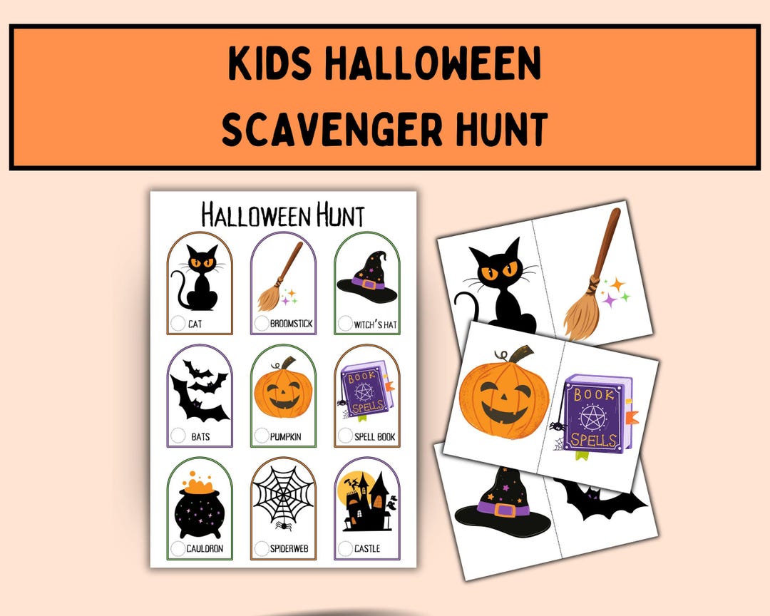 Halloween Scavenger Hunt for Kids - Kids Halloween Games Printable ...